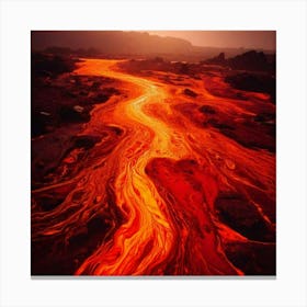 Firefly Volcanic, Magma, Flow, Illustration, Molten, Lava, Heat, Fiery, Color Palette, Orange, Red, (2) Canvas Print