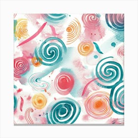 Watercolor Swirls Canvas Print