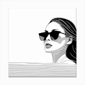 Woman In Sunglasses Vector Illustration Canvas Print