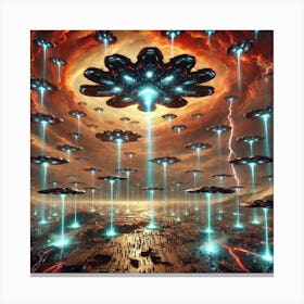 A Sci Fi Depiction Of Tempest Drones Employing Swa Canvas Print