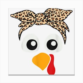 Turkey Face Leopard Headband Womens Thanksgiving Canvas Print