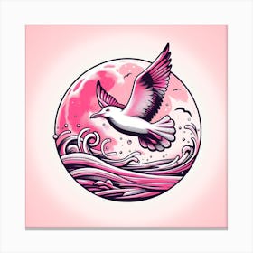 Pink Seagull Canvas Print