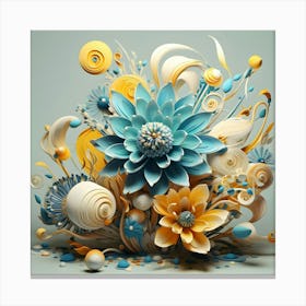 3d Flower Arrangement Canvas Print