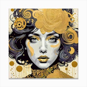 Golden Girl Illustration Poster Canvas Print