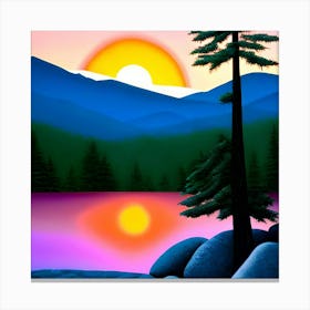 Sunset At The Lake Canvas Print