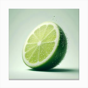 Water Splashing On A Lime Canvas Print