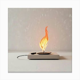 Fire On A Table Canvas Print