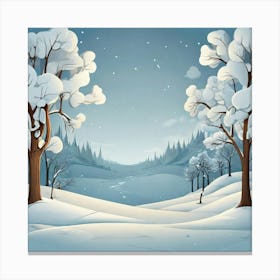 Winter Landscape art print 1 Canvas Print