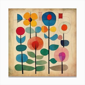 Blossoming, Paul Klee Botanical Abstract Art Print 5 Canvas Print