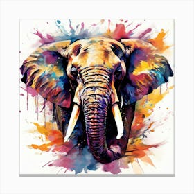 Ams Jmbor Kispix Prompt Author A Wild Elephant In Full Roar Charging Directly Towards The C Canvas Print