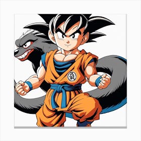 Kid Goku Painting (19) Canvas Print