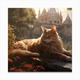 Cat In A Castle Canvas Print