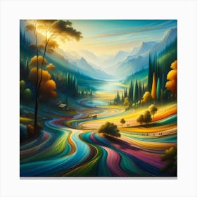 Colorful Landscape Painting 1 Canvas Print