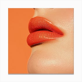 Close Up Of A Woman'S Lips Canvas Print