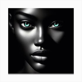 Black Woman With Green Eyes 35 Canvas Print