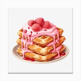 Waffles With Raspberry Icing 3 Canvas Print