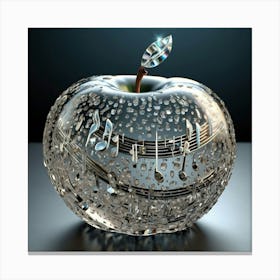 Apple With Music Notes 9 Canvas Print