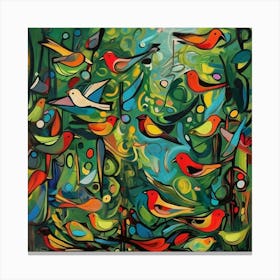 Birds In The Forest Canvas Print