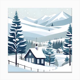 Christmas snow 11 vector art Canvas Print