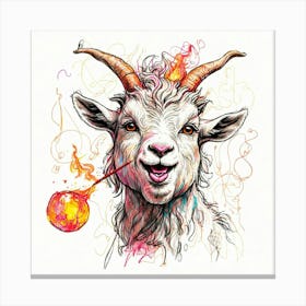 Goat With Horns 7 Canvas Print