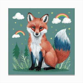 Rainbow Fox Nursery Art Illustration Painting Fash Enafiw 2q724d6n7fygy6g Pcgwkku3rcionzfxccbw Q Canvas Print