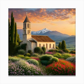 Church In The Countryside Canvas Print