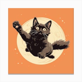 Black Cat Flying 1 Canvas Print