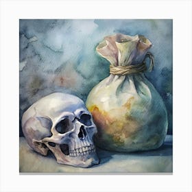 Skull And Bag Canvas Print
