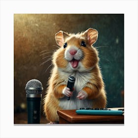 Hamster Singing 15 Canvas Print