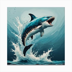 Shark Jumping Canvas Print