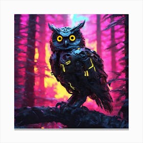 Owl In The Forest 80 Canvas Print