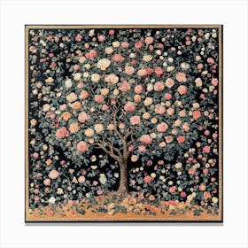 Tree Of Roses Art Canvas Print