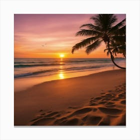 Sunset On The Beach 12 Canvas Print