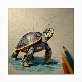 Turtle Drawing 3 Canvas Print