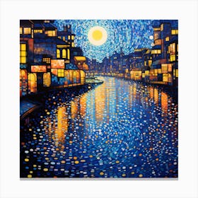 Night On The River 1 Canvas Print