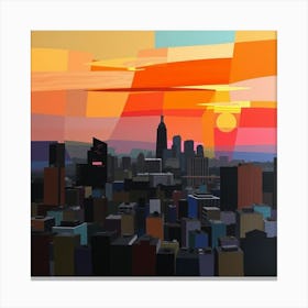 Sunset Over New York City Canvas Print