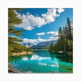 Blue Lake In The Mountains 2 Canvas Print