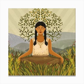 Meditating Woman Canvas Print