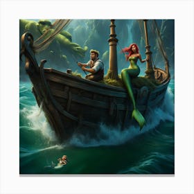 Mermaid On The Beach Canvas Print