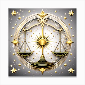 Zodiac symbol, Scales Canvas Print