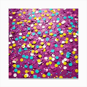 Purple Confetti Background Canvas Print