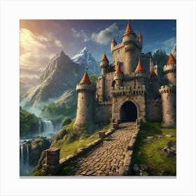 Castle In The Mountains Canvas Print