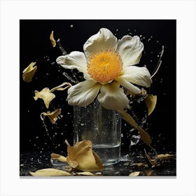 Water Splashing Flower Canvas Print