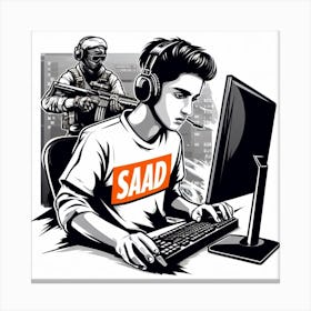 Gaming boy Canvas Print