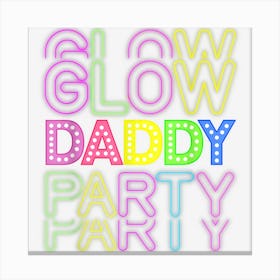 Mens Glow Party Outfits Glow Party Daddy Matching Family Canvas Print