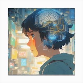 Girl With A Brain 1 Canvas Print