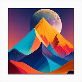 Moon Colour Mountain Canvas Print