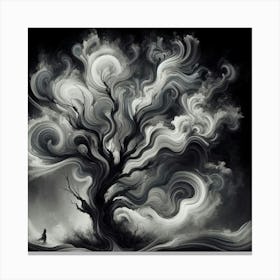 Abstract modernist Smoky tree 1 Canvas Print