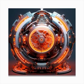 Futuristic Clock Canvas Print