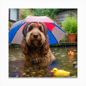 Dog In The Rain 4 Canvas Print